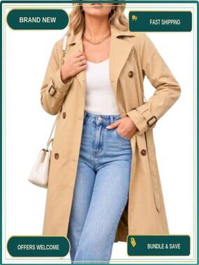 Steve Madden Long Oversized Lapel Trench Coat Fall Jacket